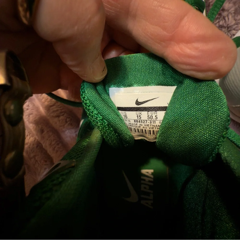 Alpha Menace Pro Mid Pine Green/White Cleats‎   sz 16
